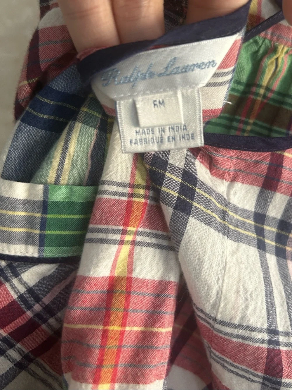 Ralph Lauren Plaid Romper Keyhole back